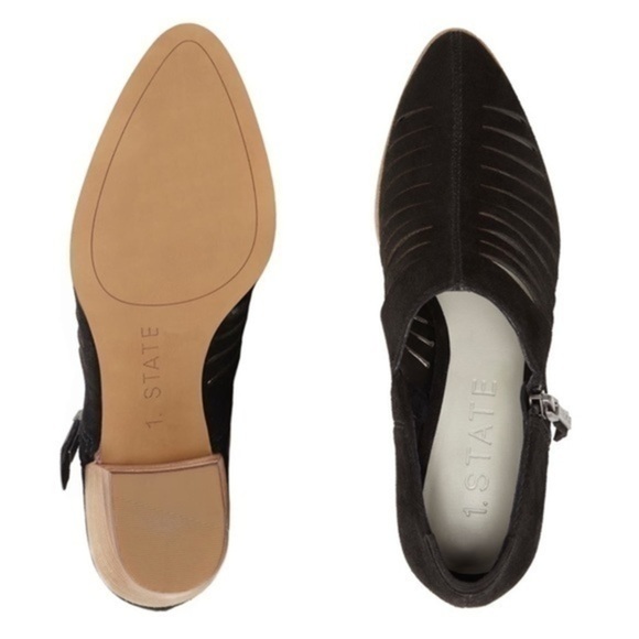 NEW 1.State Black Suede Ankle Bootie Sz 8.5 - Picture 4 of 5